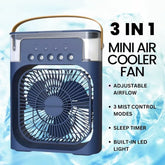 Portable Air Conditioner Fan: Usb Electric Fan With Led Night Light, Fine Mist Water