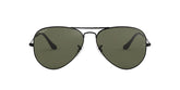 Aviator sunglasses totally in black, sleek black frame with dark lenses