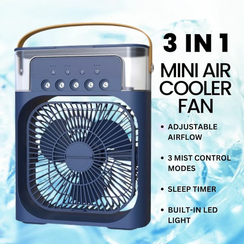 Portable Air Conditioner Fan: Usb Electric Fan With Led Night Light, Fine Mist Water